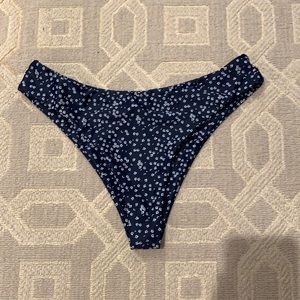 white & navy blue cheeky bikini bottoms